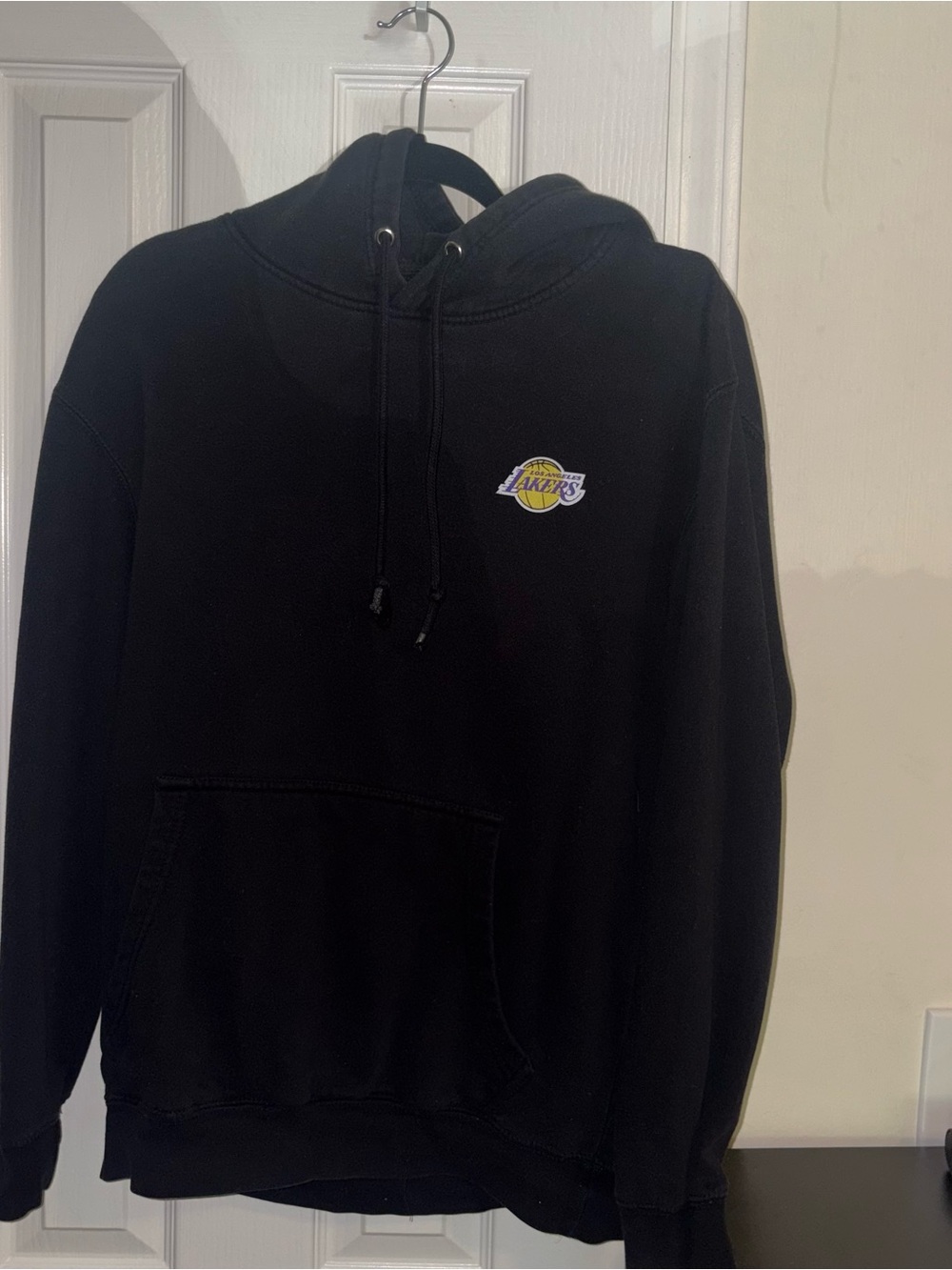 Young & Reckless Black Hoodie with Small Los Angeles Lakers Patch